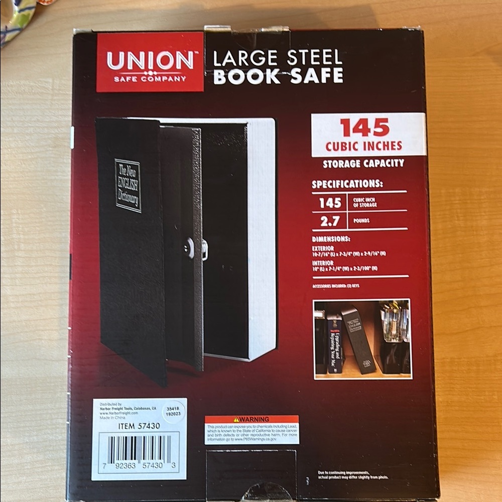 Union Safe Company Large Steel Book Safe